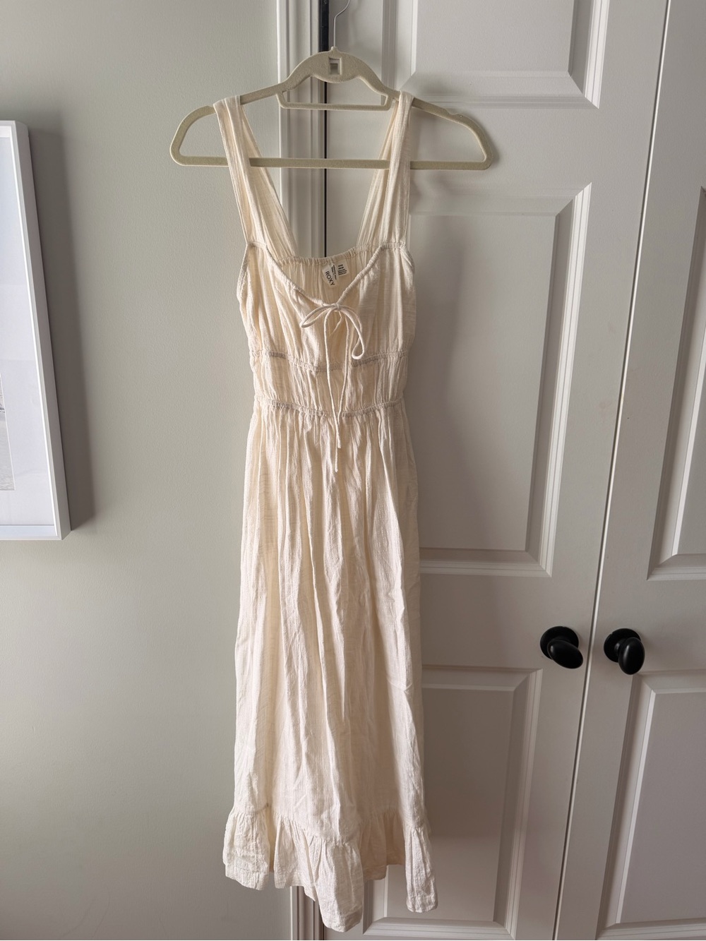 Roxy Cream Tie-Front Maxi Dress